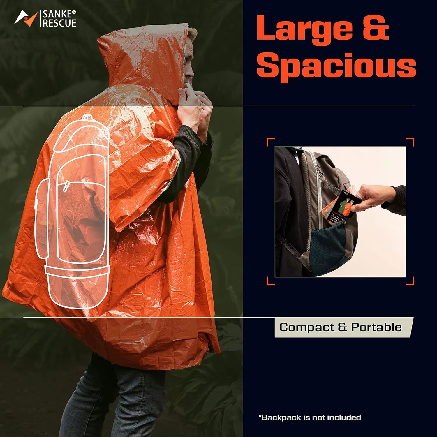Poncho de pluie d'urgence, cou - Emergency Poncho Rain avis et prix