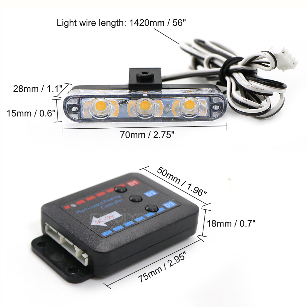 4x 3 LED Grill Car LED Strobe  - Sos Light Strobe avis et prix